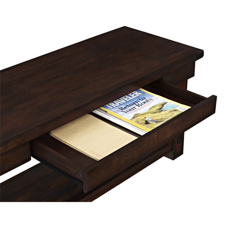 Espresso Kysen Wood Shelves Storage Bench X-Frame Design