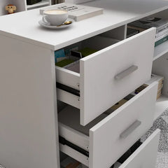 White L-Shape Desk Modern Workspace Indoor Aesthetic Design