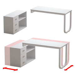 White L-Shape Desk Modern Workspace Indoor Aesthetic Design