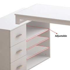 White L-Shape Desk Modern Workspace Indoor Aesthetic Design