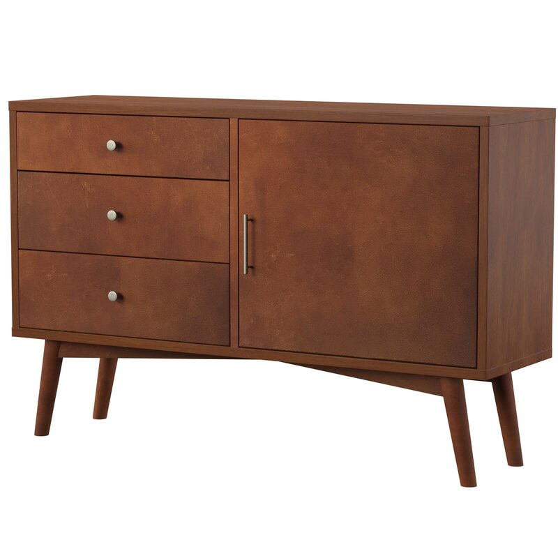 Walnut TV Stand for TVs up to 58" Three Drawers  Mid-century modern TV stand