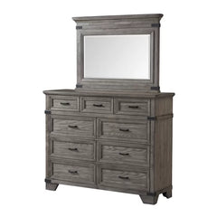 Lacroix 9 Drawer 58'' W Solid Wood Double Dresser with Mirror Clean Lined Silhouette