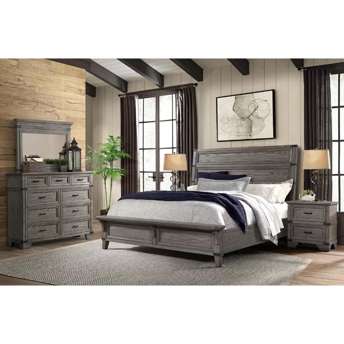 Lacroix 9 Drawer 58'' W Solid Wood Double Dresser with Mirror Clean Lined Silhouette