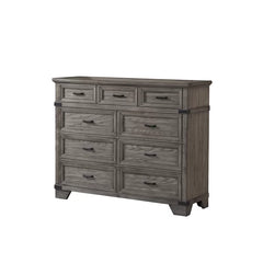 Lacroix 9 Drawer 58'' W Solid Wood Double Dresser with Mirror Clean Lined Silhouette