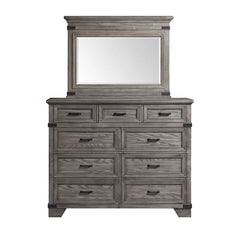 Lacroix 9 Drawer 58'' W Solid Wood Double Dresser with Mirror Clean Lined Silhouette
