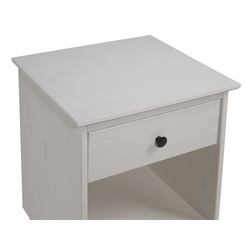 25'' Tall 1 - Drawer Nightstand Open Cubby is Great for Housing Stacks of Bedtime Books