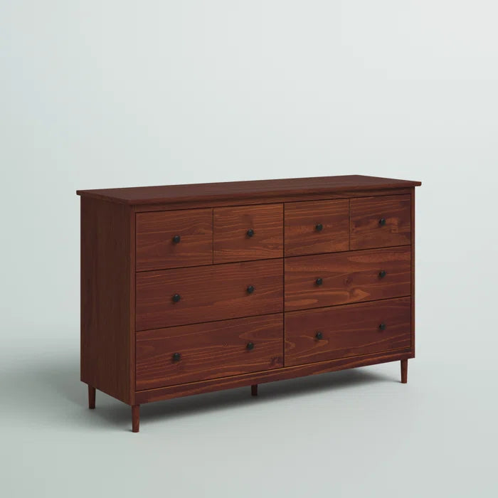 Walnut Lafever 6 Drawer 57'' W Modern Design Six-Drawer Double Dresser Perfect Organize