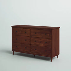 Walnut Lafever 6 Drawer 57'' W Modern Design Six-Drawer Double Dresser Perfect Organize