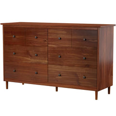 Walnut Lafever 6 Drawer 57'' W Mid Century Modern Design and Traditional Style