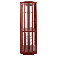 Cherry Lafrance 23.5'' Wide Mirrored Back Curio Cabinet with Lighting