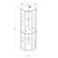 Cherry Lafrance 23.5'' Wide Mirrored Back Curio Cabinet with Lighting