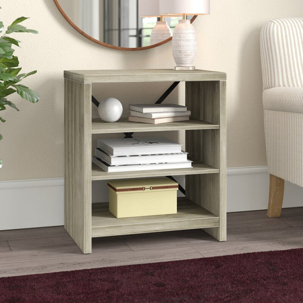 Solid Wood Standard Bookcase Two Shelf Bookhelf End Table Provide Storage