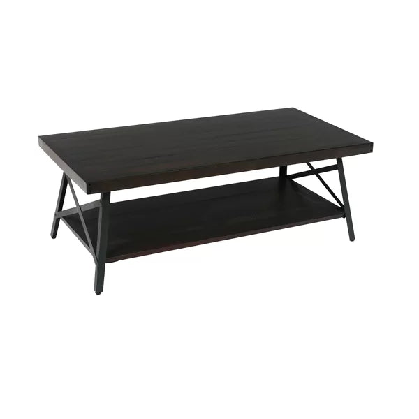 Espresso Laguna Solid Wood 4 Legs Coffee Table with Storage