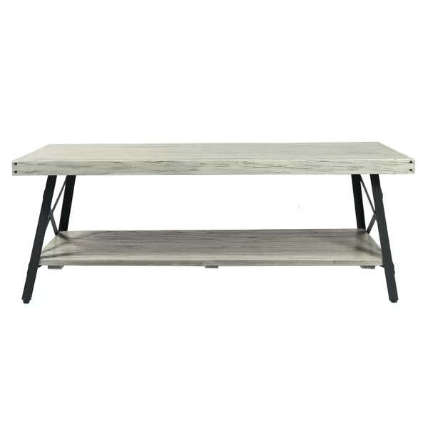Light Gray Laguna Solid Wood 4 Legs Coffee Table with Storage
