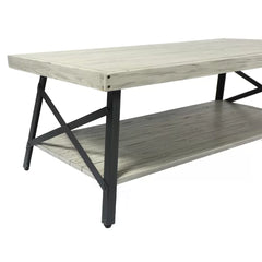 Light Gray Laguna Solid Wood 4 Legs Coffee Table with Storage
