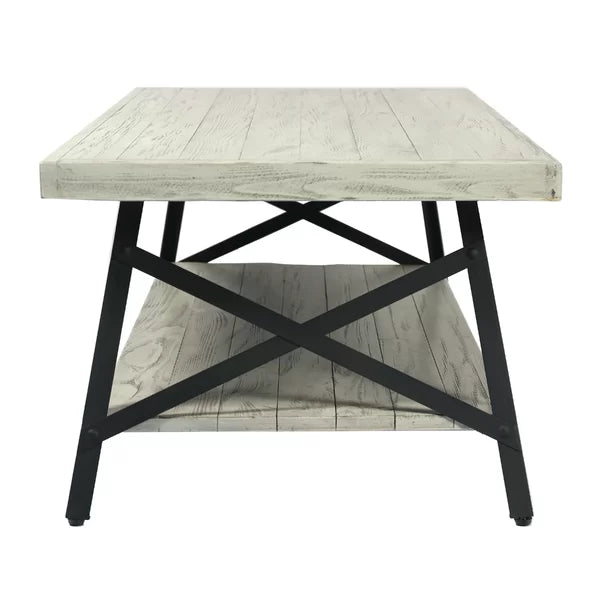 Light Gray Laguna Solid Wood 4 Legs Coffee Table with Storage