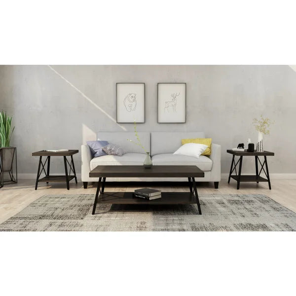 Espresso Laguna Solid Wood 4 Legs Coffee Table with Storage