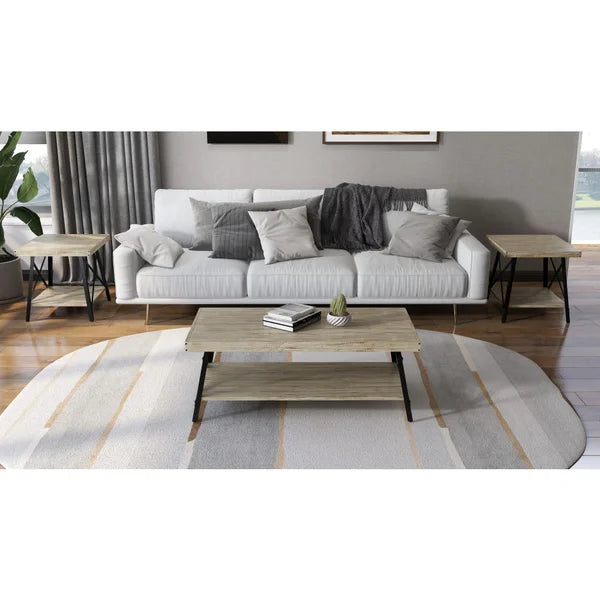 Light Gray Laguna Solid Wood 4 Legs Coffee Table with Storage