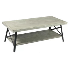 Light Gray Laguna Solid Wood 4 Legs Coffee Table with Storage
