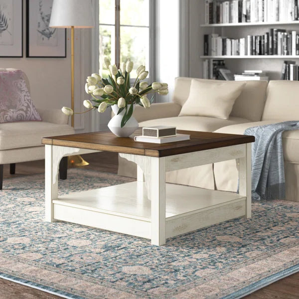Lainey Square Cocktail Table Farmhouse Style Perfect for Living Room
