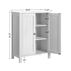White Laken 23.6'' W x 31.6'' H x 11.8'' D Free-Standing Bathroom Cabinet