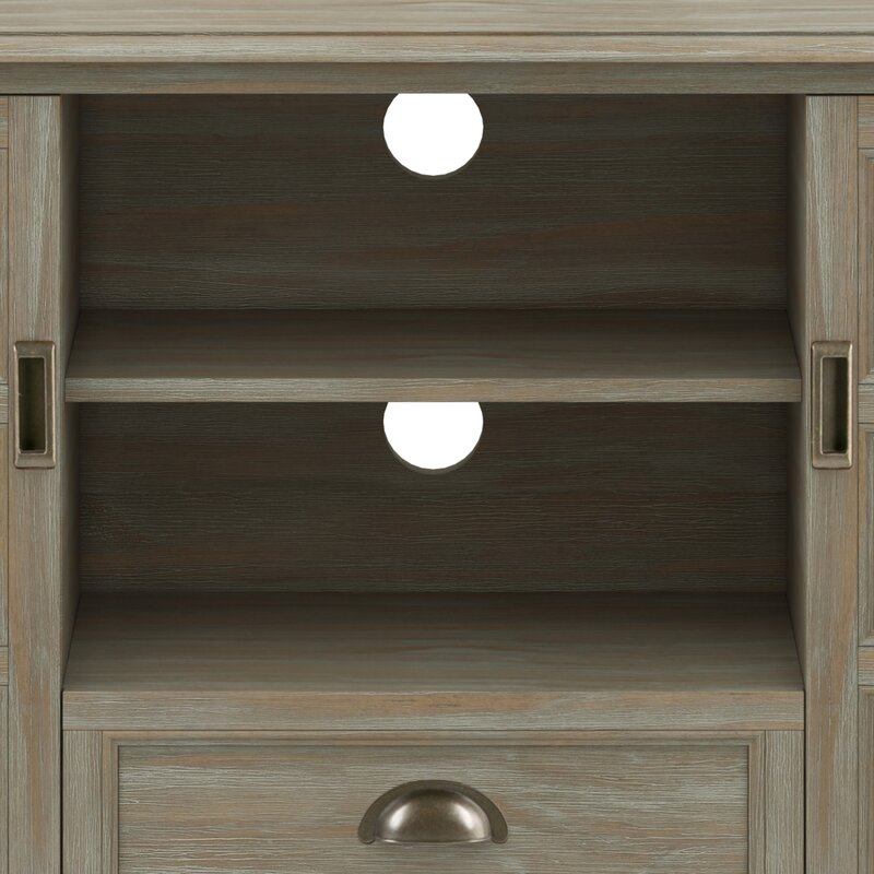 Distressed Gray Solid Wood TV Stand for TVs up to 60"This TV Stand Has Plenty of Storage and Space for All your Media and Gaming Devices