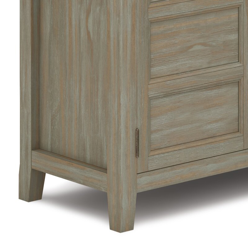 Distressed Gray Solid Wood TV Stand for TVs up to 60"This TV Stand Has Plenty of Storage and Space for All your Media and Gaming Devices