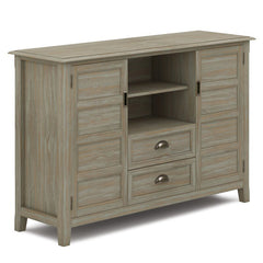 Distressed Gray Solid Wood TV Stand for TVs up to 60"This TV Stand Has Plenty of Storage and Space for All your Media and Gaming Devices