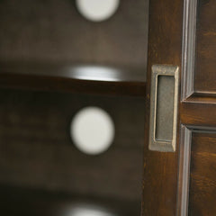 Mahogany Brown Solid Wood TV Stand for TVs up to 60" The Two Large Side Storage Cabinets Open To Two Adjustable Shelves