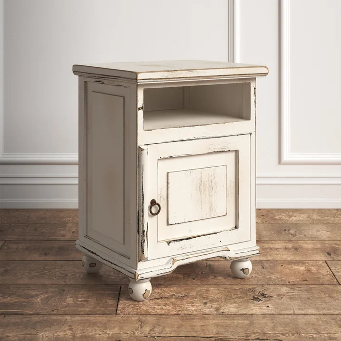 Lala 28'' Tall Solid Wood Nightstand in White Offers Plenty of Storage