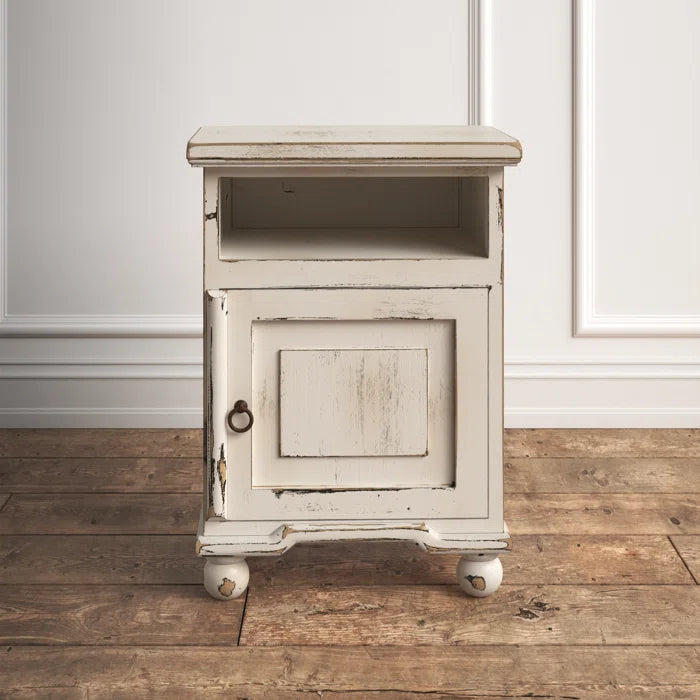 Lala 28'' Tall Solid Wood Nightstand in White Offers Plenty of Storage