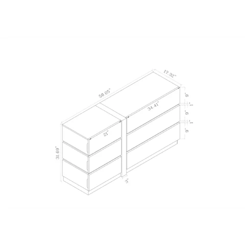 Lamantia 6 Drawer 59'' W with Mirror Indoor Aesthetic Design