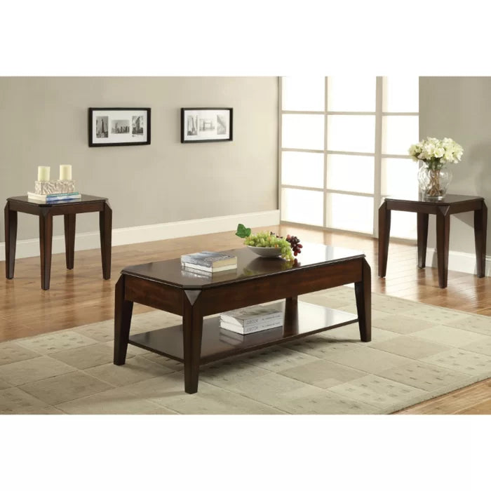 Lift Top Coffee Table with Storage Solid Wood and Veneer Stability and Durability