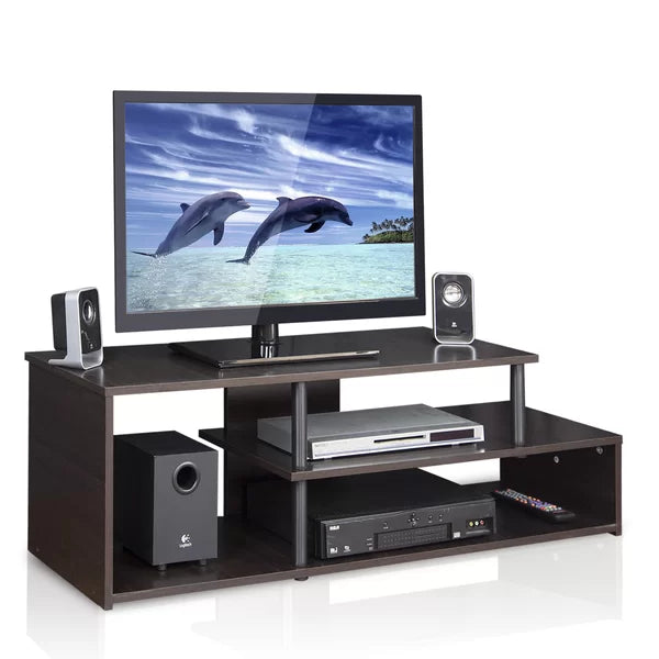 Espresso Lancaer TV Stand for TVs up to 48" with Sound Bar Shelf and Four Spacious Shelves