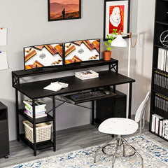 Black Landing Desk Highly Functional with a Large Workspace Design