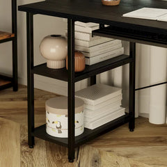 Black Landing Desk Highly Functional with a Large Workspace Design