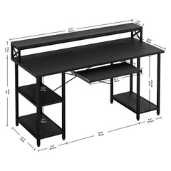 Black Landing Desk Highly Functional with a Large Workspace Design