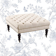 34.63'' Wide Tufted Square Cocktail Ottoman Living Room Ensemble