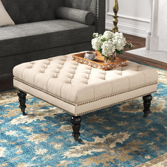34.63'' Wide Tufted Square Cocktail Ottoman Living Room Ensemble