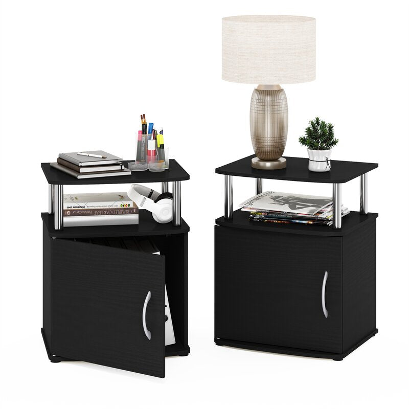 23.9'' Tall Block End Table Set (Set of 2) Open Lower Shelf Down Below Offer Plenty of Space for you to Tuck Away Books and Other Accents