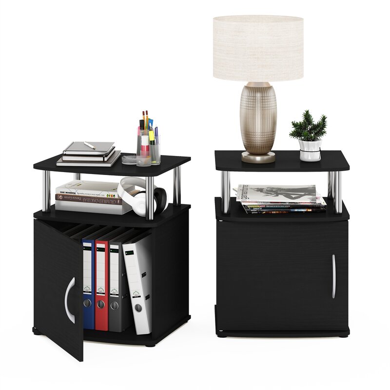 23.9'' Tall Block End Table Set (Set of 2) Open Lower Shelf Down Below Offer Plenty of Space for you to Tuck Away Books and Other Accents