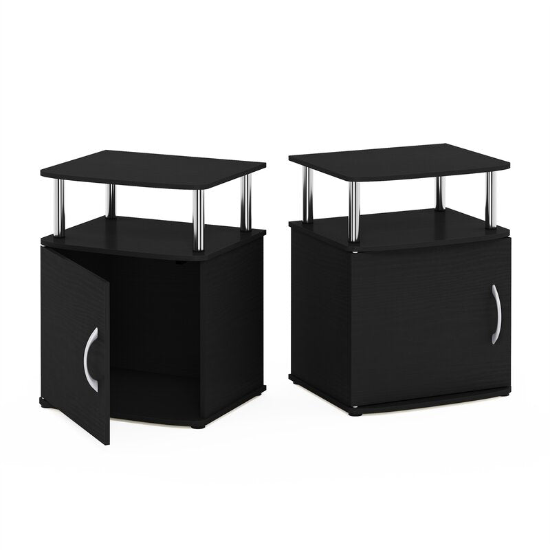 23.9'' Tall Block End Table Set (Set of 2) Open Lower Shelf Down Below Offer Plenty of Space for you to Tuck Away Books and Other Accents