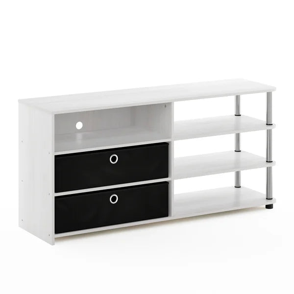 White Oak/Stainless Steel/Black Lansing TV Stand for TVs up to 55"
