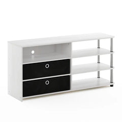 White Oak/Stainless Steel/Black Lansing TV Stand for TVs up to 55"