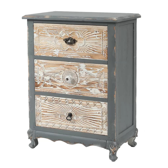 Lanston 32.1'' Tall Solid Wood 3 - Drawer Accent Chest Add Rustic Charm and a Vintage Style