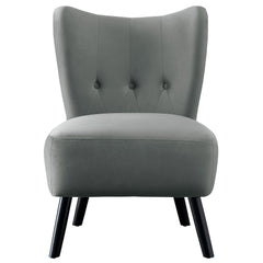 Accent Chair - Grey Add Vibrant Accent to your Home's Modern Decor. The Velvet Covering of this Retro-Inspired Accent Chair