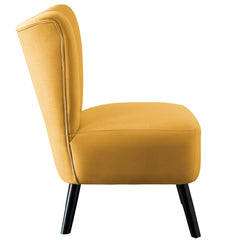 Lapis Accent Chair - Yellow Add Vibrant Accent to your Home's Modern Decor. The Velvet Covering of this Retro-Inspired Accent Chair