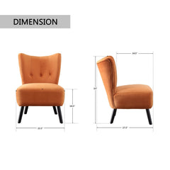 Accent Chair - Orange Add Vibrant Accent to your Home's Modern Decor. The Velvet Covering of this Retro-Inspired Accent Chair