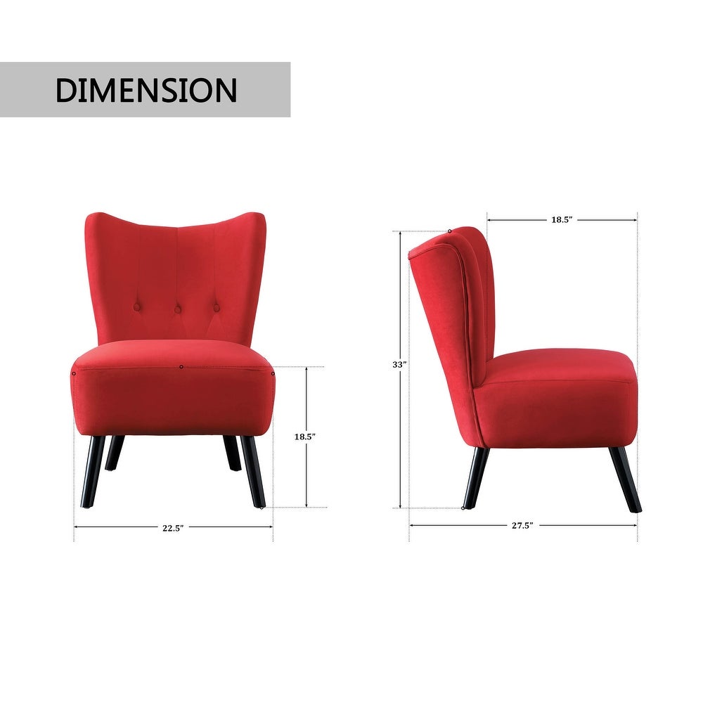 Accent Chair - Red Add Vibrant Accent to your Home's Modern Decor. The Velvet Covering of this Retro-Inspired Accent Chair