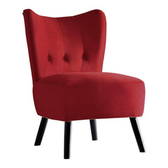 Accent Chair - Red Add Vibrant Accent to your Home's Modern Decor. The Velvet Covering of this Retro-Inspired Accent Chair